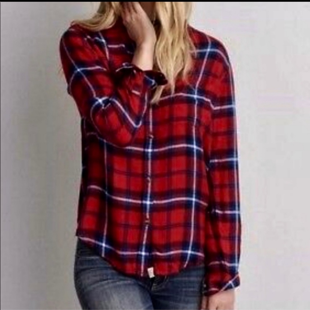 Aeo boyfriend fit flannel shirt